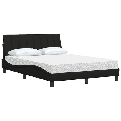 Bed met matras stof zwart 120x200 cm
