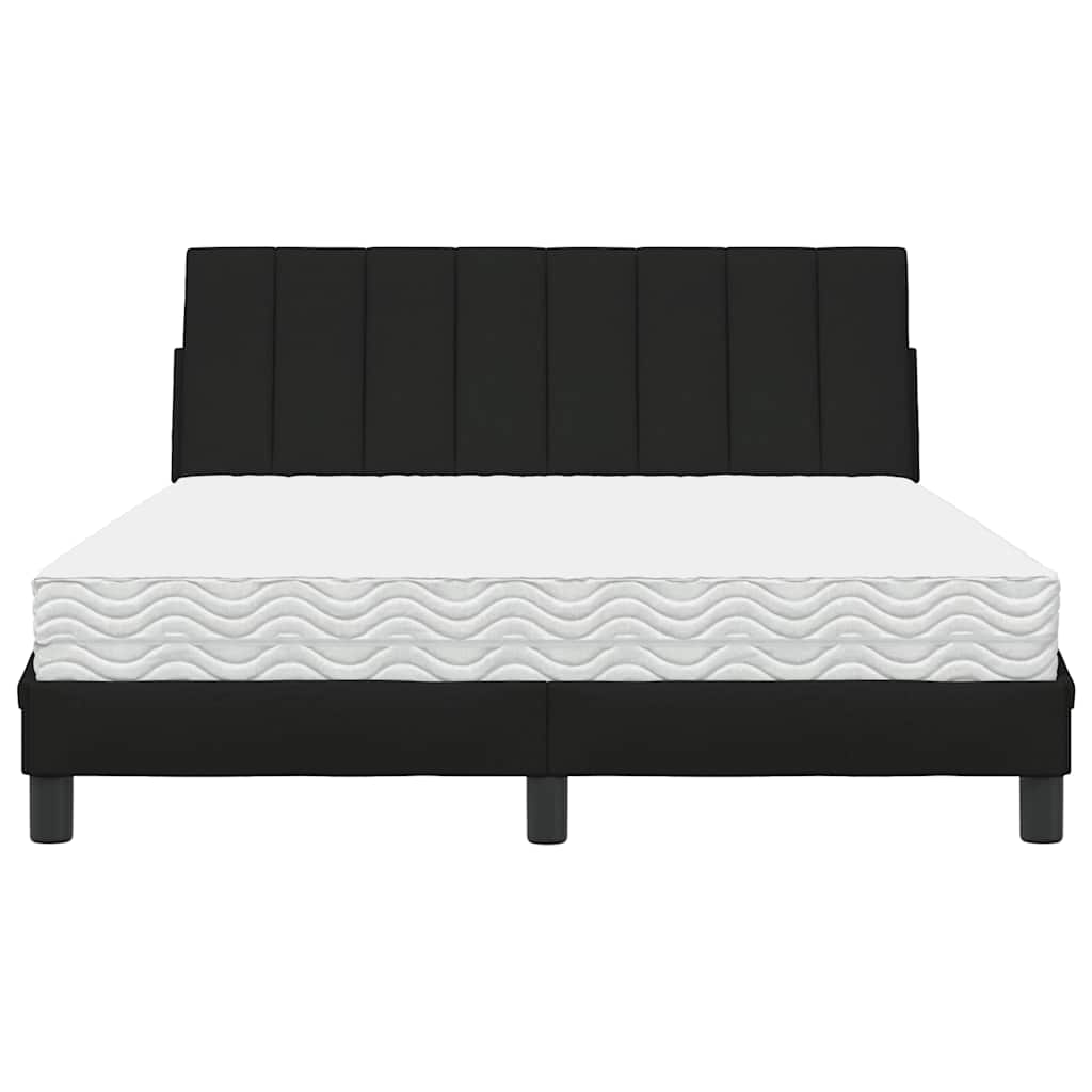 Bed met matras stof zwart 120x200 cm