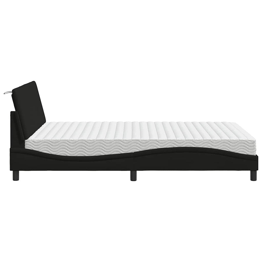 Bed met matras stof zwart 120x200 cm