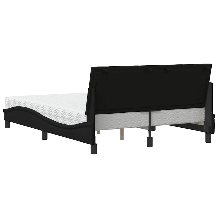Bed met matras stof zwart 120x200 cm