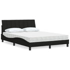 Bed with mattress "Hanko" fabric black 120x200 cm