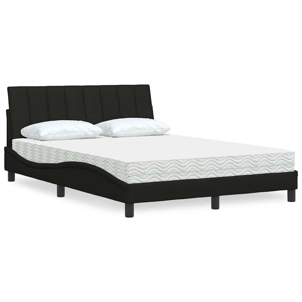 Bed met matras stof zwart 120x200 cm
