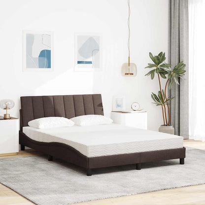 Bed met matras stof donkerbruin 120x200 cm
