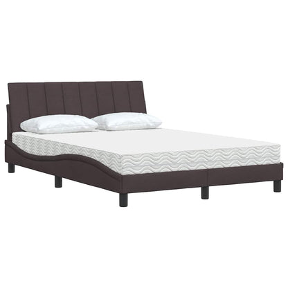 Bed met matras stof donkerbruin 120x200 cm