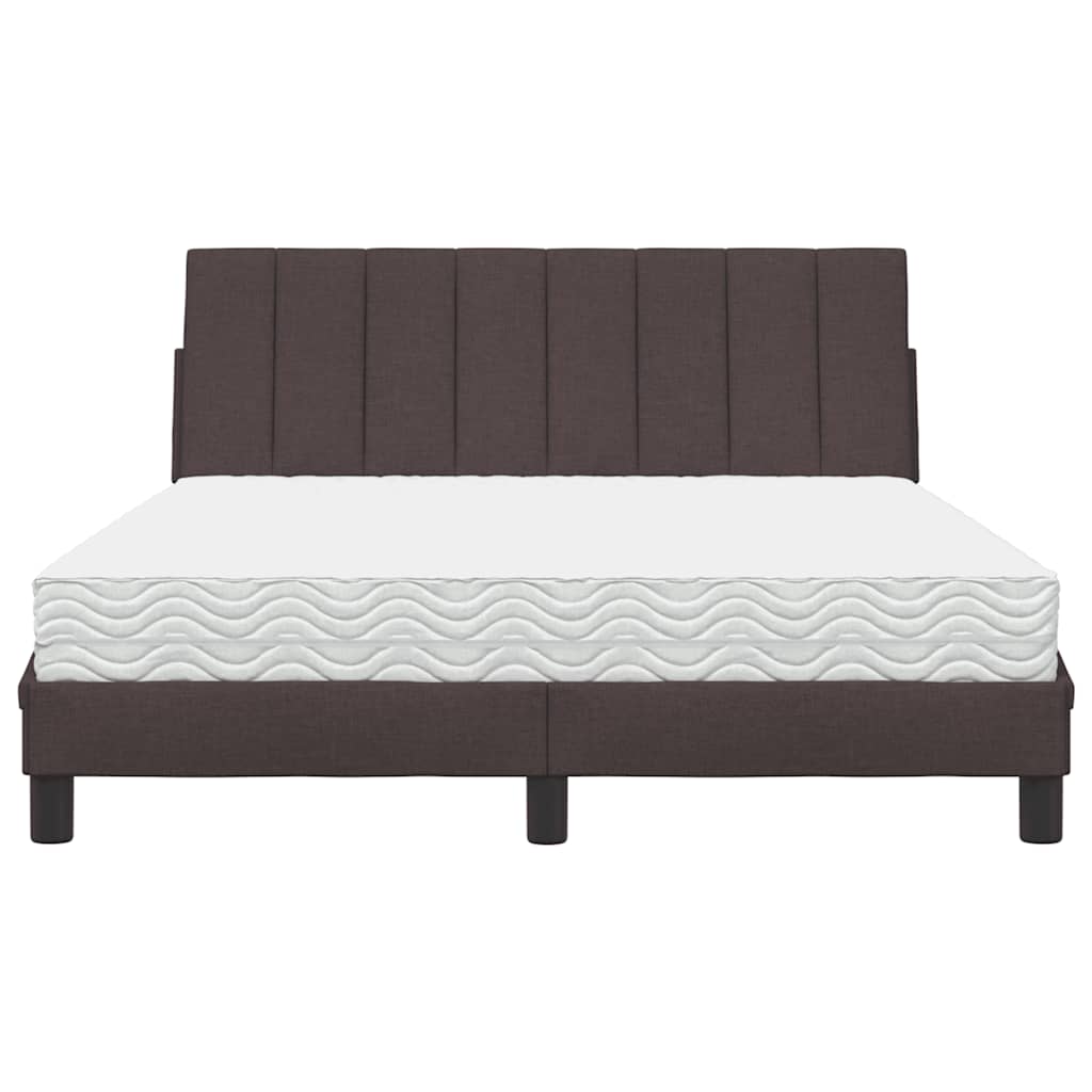 Bed met matras stof donkerbruin 120x200 cm