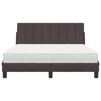 Bed met matras stof donkerbruin 120x200 cm