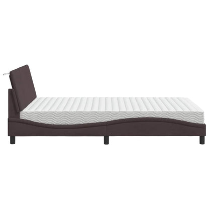 Bed met matras stof donkerbruin 120x200 cm