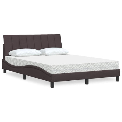 Bed met matras stof donkerbruin 120x200 cm