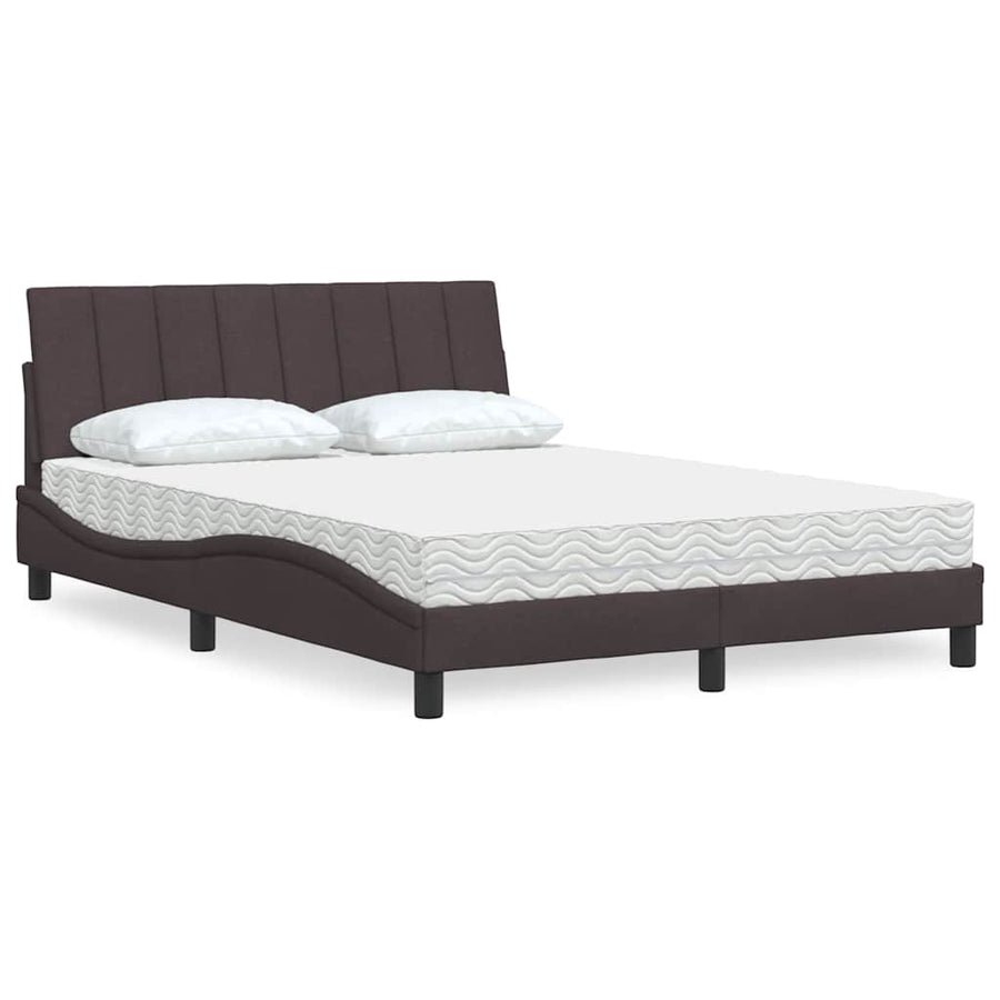 Bed met matras stof donkerbruin 120x200 cm