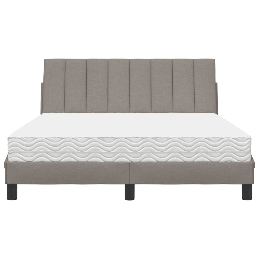 Bed met matras "Hanko" stof taupe 120x200 cm