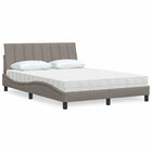 Bed met matras 120x200 cm taupe stof