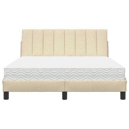 Bed met matras "Hanko" stof crèmekleurig 120x200 cm