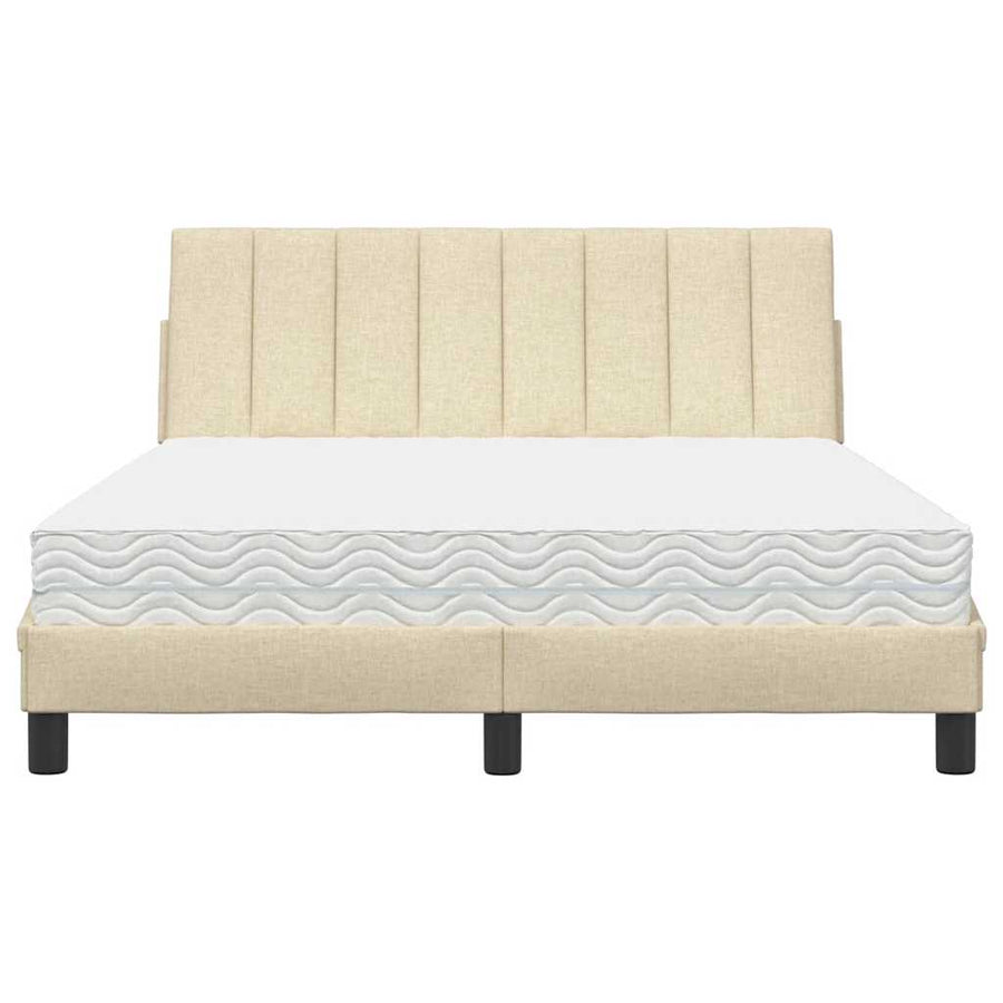 Bed met matras "Hanko" stof crèmekleurig 120x200 cm