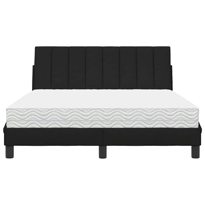 Bed met matras stof zwart 140x190 cm