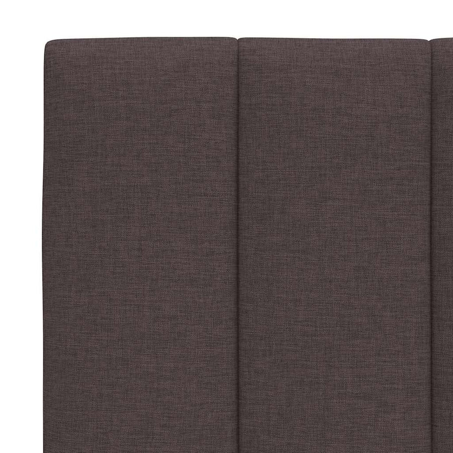 Bed met matras "Hanko" stof donkerbruin 140x190 cm