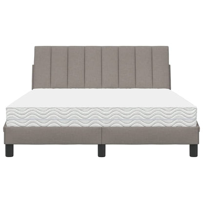 Bed Met Matras Stof 140 x 190 cm Taupe