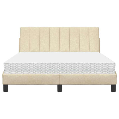 Bed met matras "Hanko" stof crèmekleurig 140x190 cm