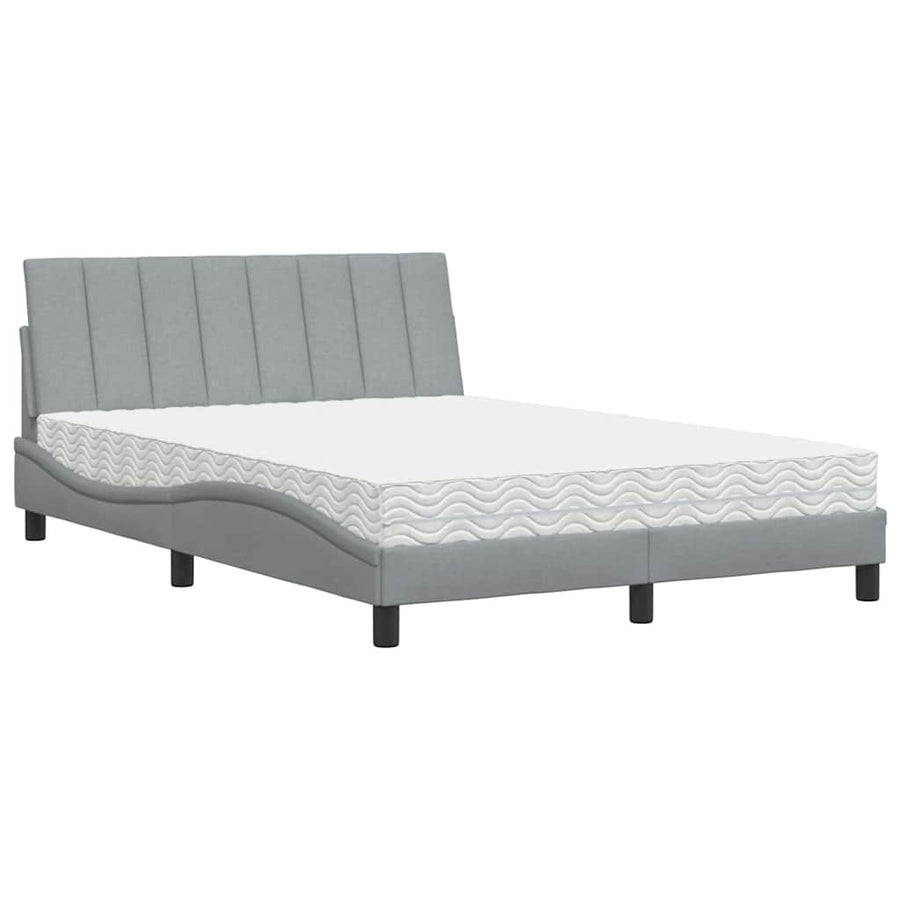 Bed met matras stof lichtgrijs 140x200 cm