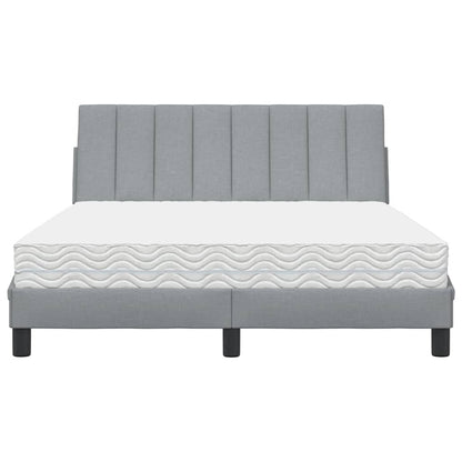 Bed met matras stof lichtgrijs 140x200 cm