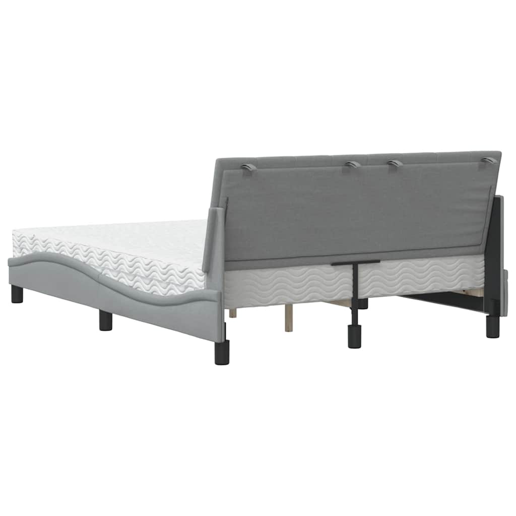 Bed met matras stof lichtgrijs 140x200 cm
