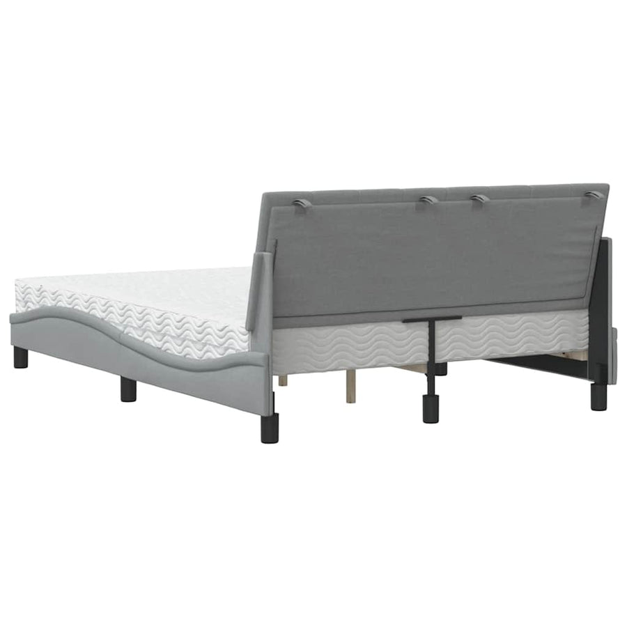 Bed met matras stof lichtgrijs 140x200 cm