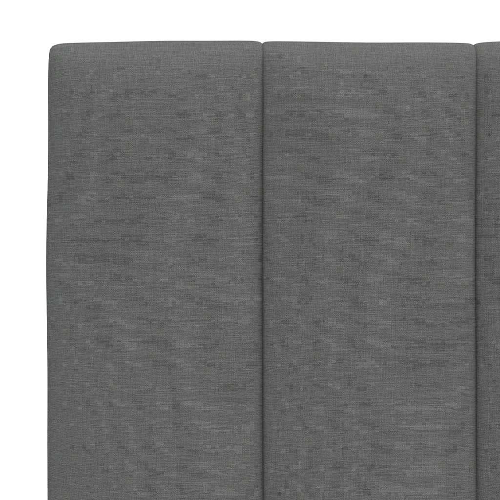 Bed met matras stof donkergrijs 140x200 cm