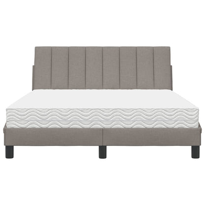 Bed Met Matras Stof 140 x 200 cm Taupe