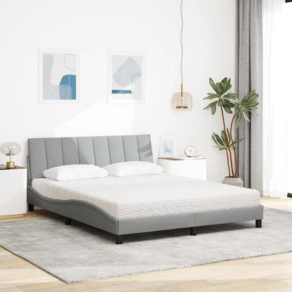 Bed met matras stof lichtgrijs 160x200 cm