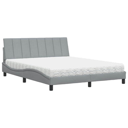 Bed met matras stof lichtgrijs 160x200 cm