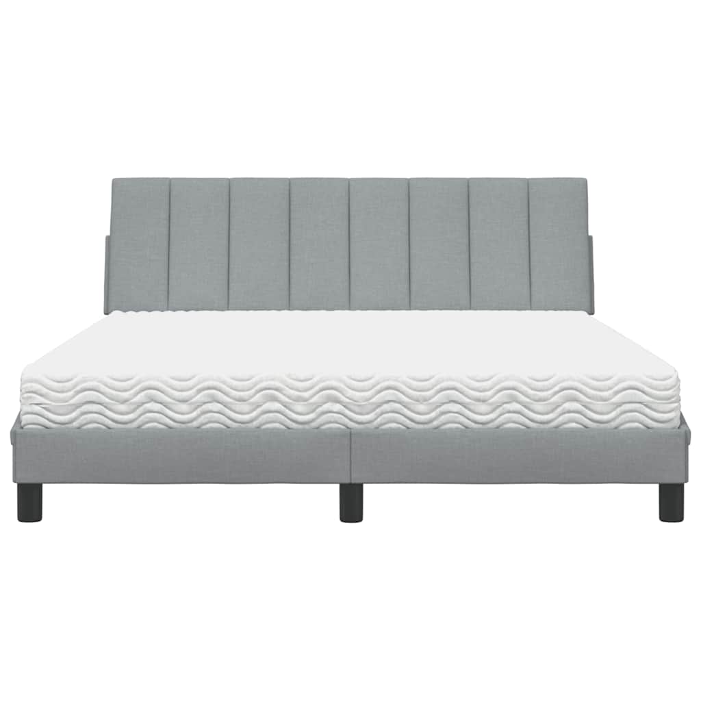 Bed met matras stof lichtgrijs 160x200 cm