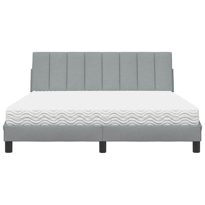Bed met matras stof lichtgrijs 160x200 cm