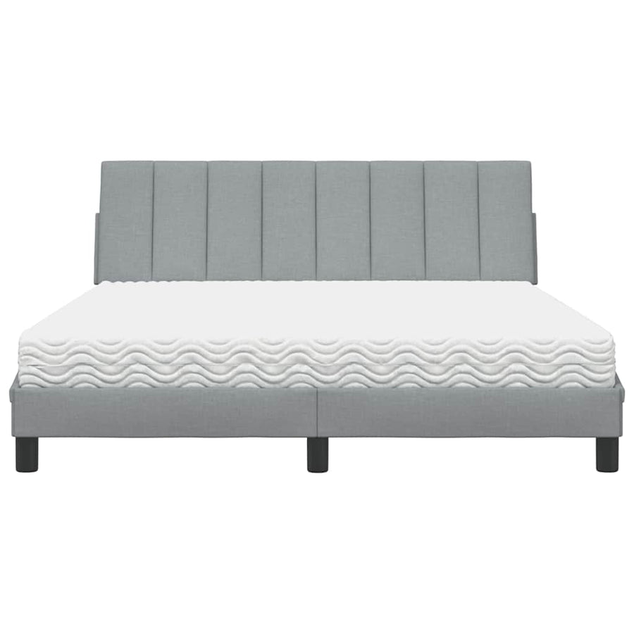 Bed met matras stof lichtgrijs 160x200 cm