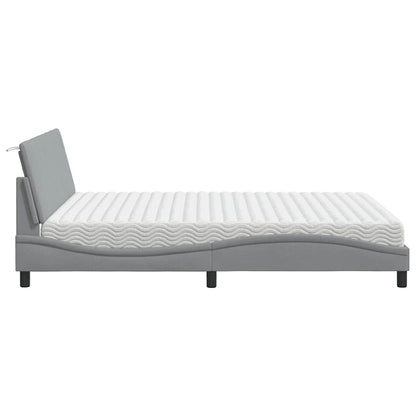 Bed met matras stof lichtgrijs 160x200 cm