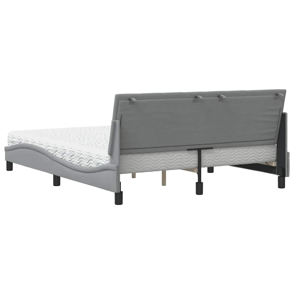 Bed met matras stof lichtgrijs 160x200 cm