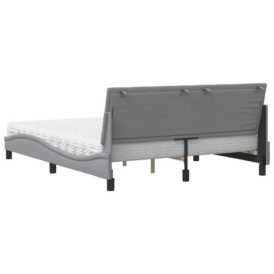 Bed met matras stof lichtgrijs 160x200 cm