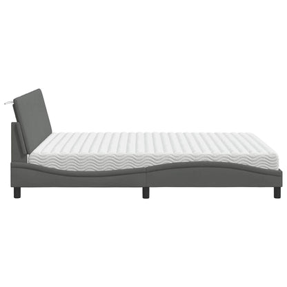 Bed met matras stof donkergrijs 160x200 cm