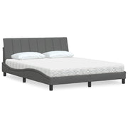 Bed met matras 160x200 cm donkergrijs stof