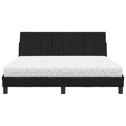 Bed Met Matras Stof 160 x 200 cm Zwart