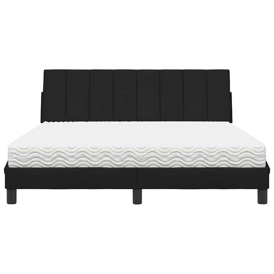 Bed Met Matras Stof 160 x 200 cm Zwart