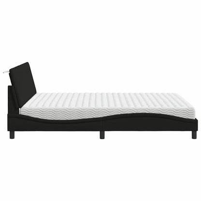 Bed Met Matras Stof 160 x 200 cm Zwart
