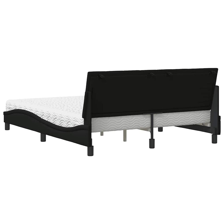 Bed Met Matras Stof 160 x 200 cm Zwart