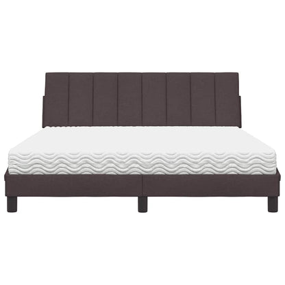 Bed Met Matras Stof 160 x 200 cm Donkerbruin