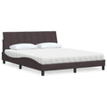 Bed met matras "Hanko" stof donkerbruin 160x200 cm