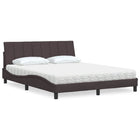 Bed met matras 160x200 cm donkerbruin