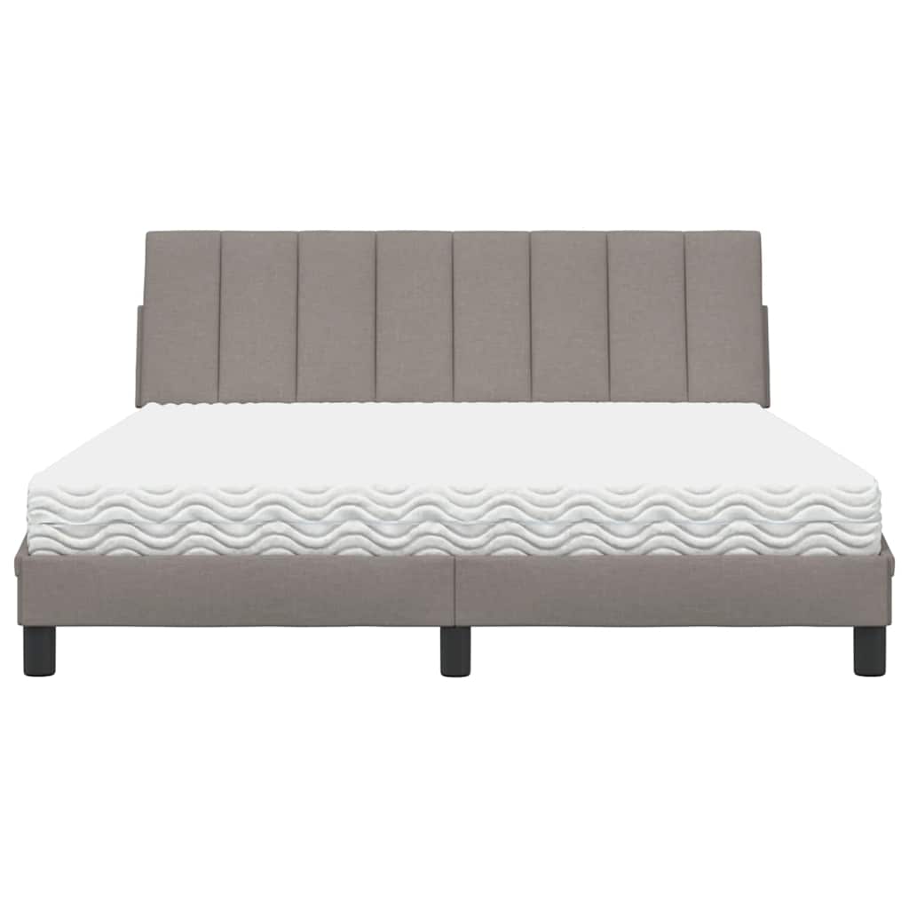 Bed Met Matras Stof 160 x 200 cm Taupe