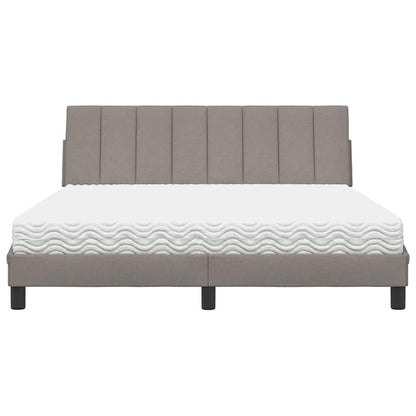Bed Met Matras Stof 160 x 200 cm Taupe