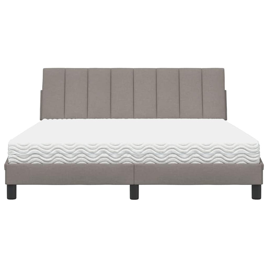 Bed Met Matras Stof 160 x 200 cm Taupe