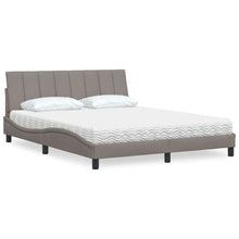 Bed Met Matras Stof 160 x 200 cm Taupe