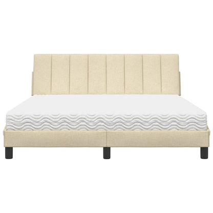 Bed met matras "Hanko" stof crèmekleurig 160x200 cm