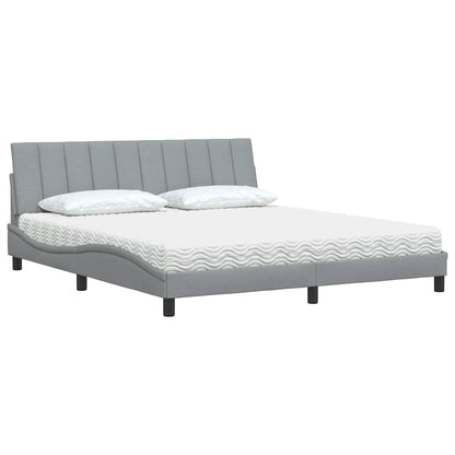 Bed met matras stof lichtgrijs 180x200 cm